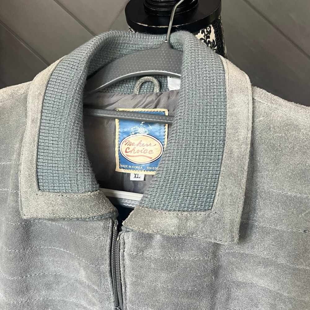 Maker's Choice Suede Leather/Knit Jacket‎ Vintage 70's - Picture 6 of 9